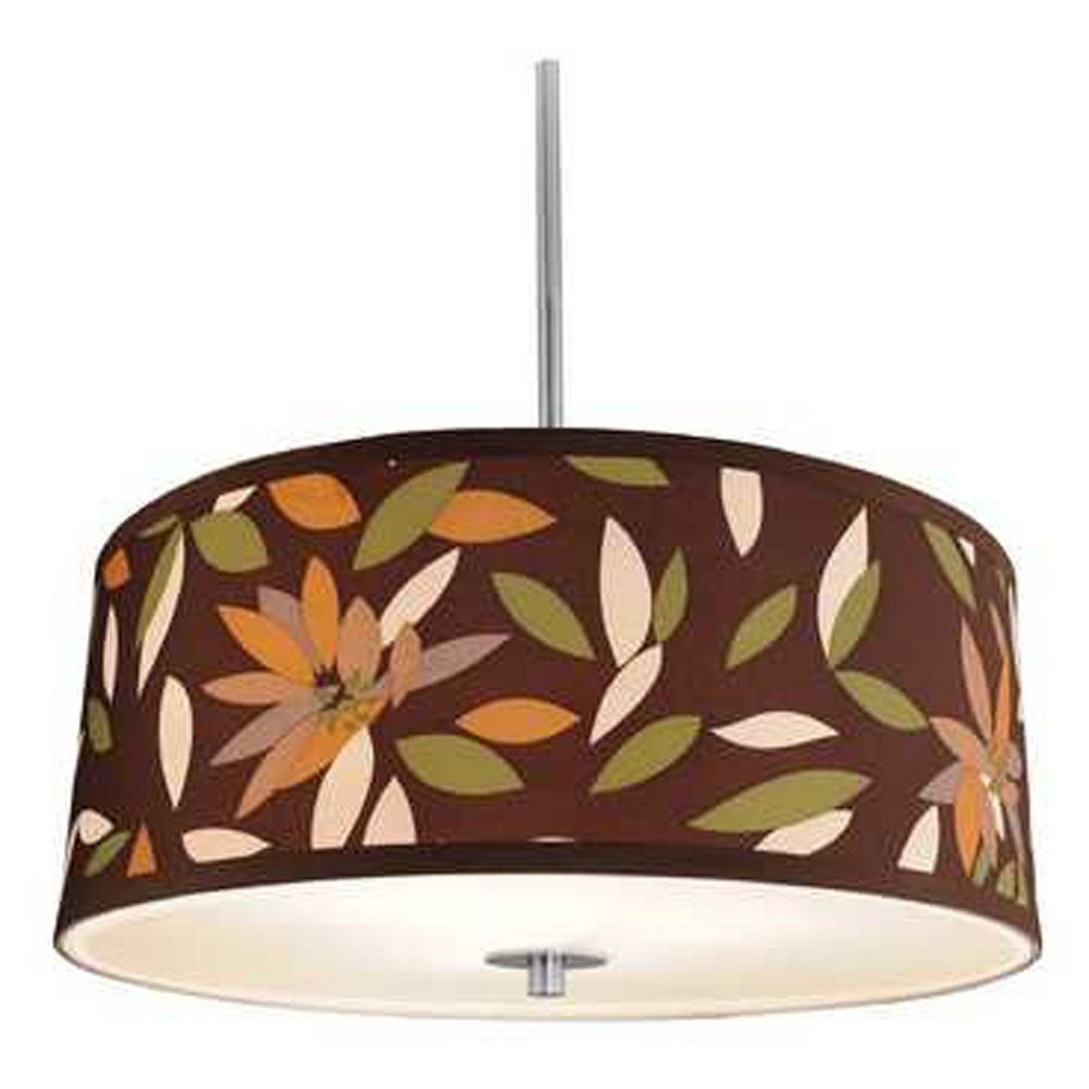 Milo Satin Nickel Drum Pendant Light with Shade Milo Satin Nickel Drum Pendant Light with Shade